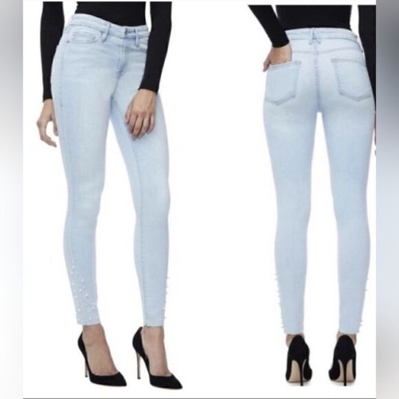Good American | PEARL BEADING Skinny Good Legs Jeans - Picture 1 of 11
